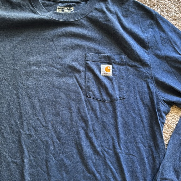 Carhartt Men's Deep Blue Long Sleeve Tee - Picture 3 of 3